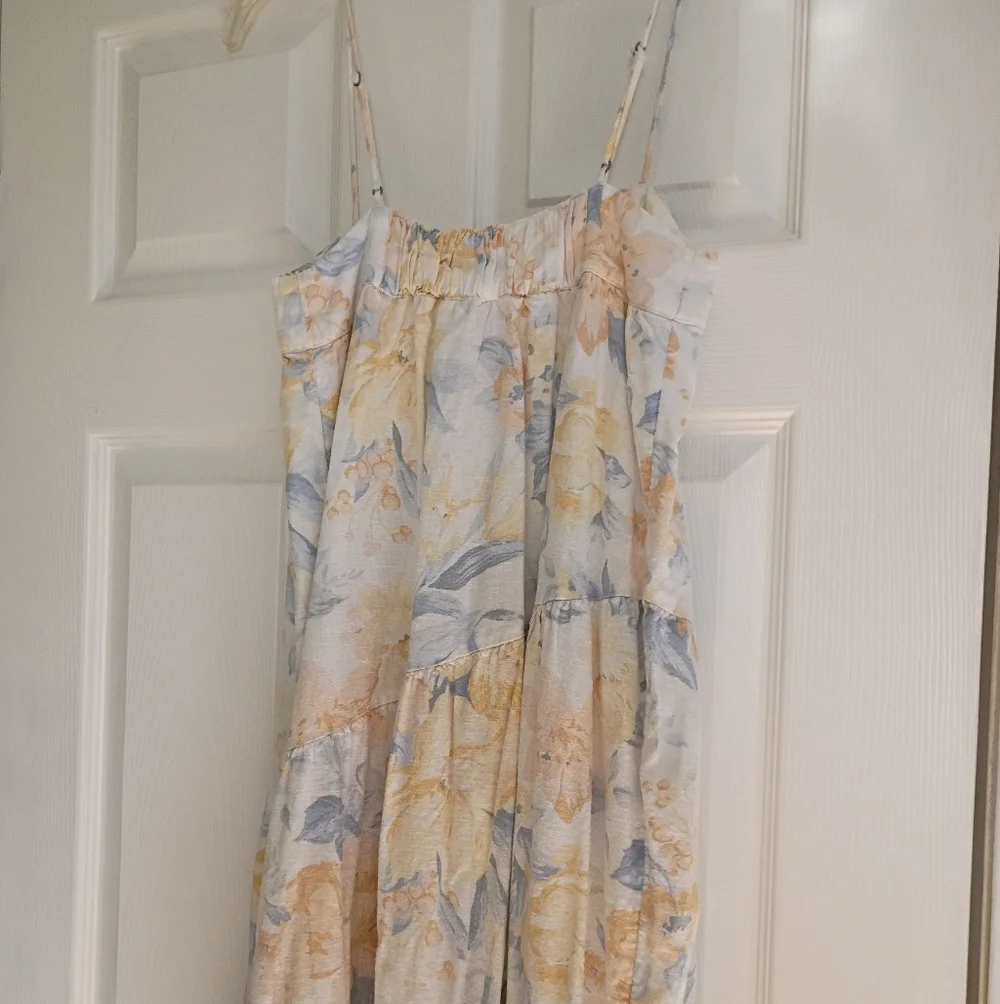 Abercrombie & Fitch Floral Maxi Dress in Cream, Yellow & Blue